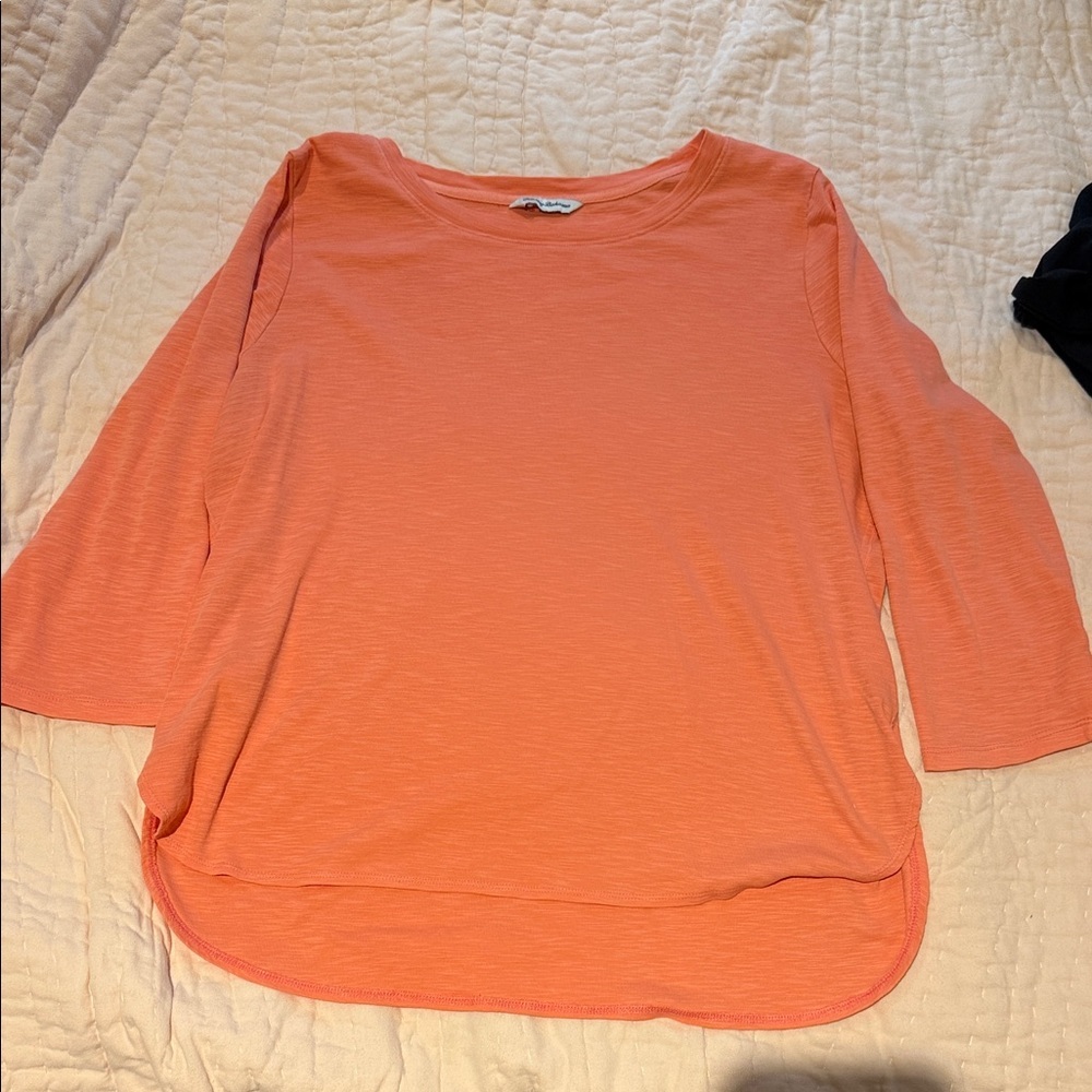 Tommy Bahama Women's Salmon Long Sleeve Tee 100% Cotton XL